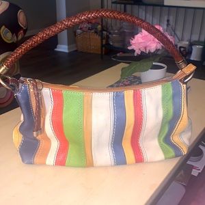 Fossil Rare Striped soft 💯 genuine leather bag.